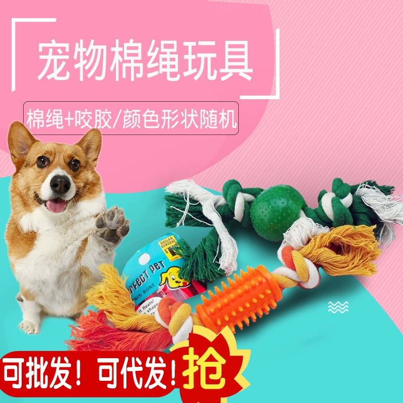 Оптовая продажа J игрушка игрушки собаки игрушки молярная игрушка любимчика ИГРУШКА КОСТЬ чистка зубов Хлопок Веревка