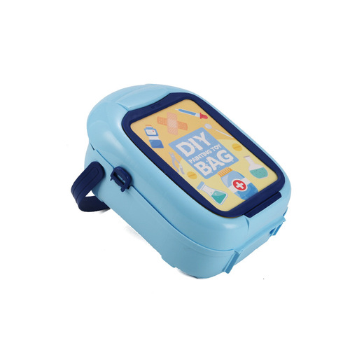 Cross-border children's simulation BBQ kitchen tableware makeup tools supermarket play house painting suitcase doctor toys