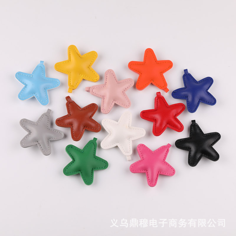 Jewelry Accessories Leather Star Five-pointed Star Love diy Korean Velvet Peach Heart Tassel Keychain Pendant Pendant