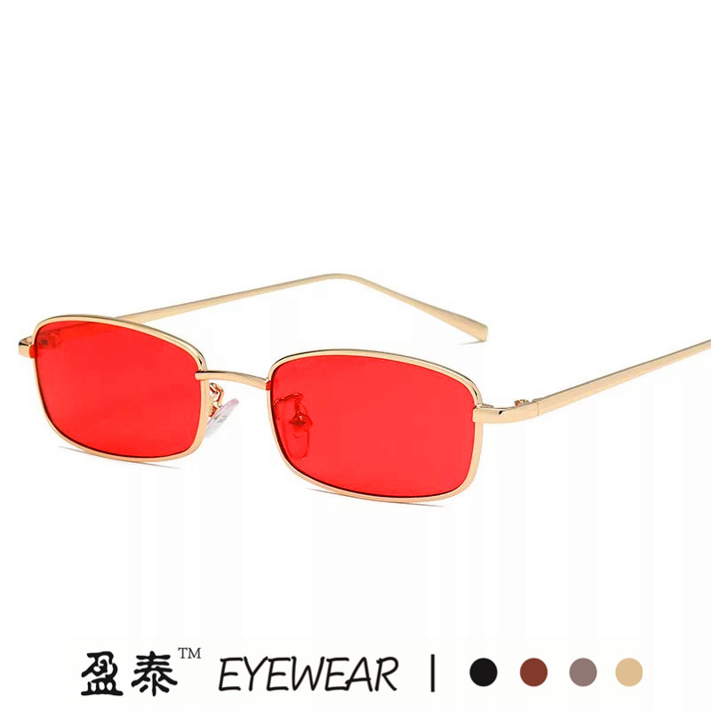 2022 new small square sunglasses European and American fashion metal glasses Marine cross-border Street shooting sunglasses