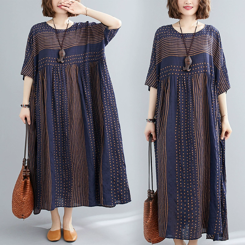 Платье летнее, oversize, с коротким рукавом, облегает по фигуре