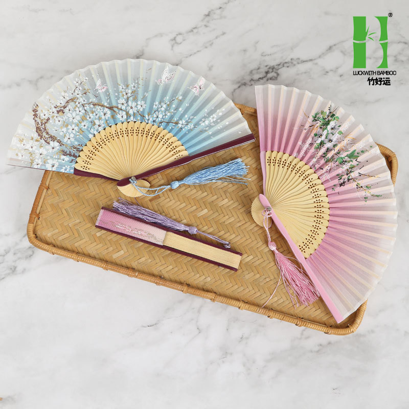 现货批发 日式和风小巧女扇古风折扇 定制中国风儿童15CM折叠扇子