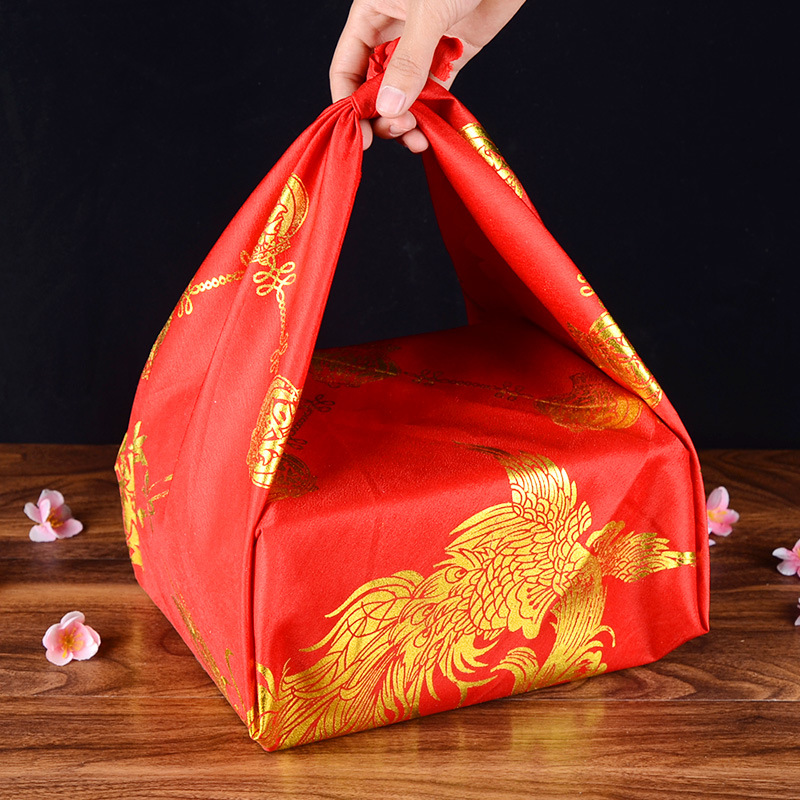 喜慶包袱皮批發婚慶用品結婚陪嫁雙喜包袱龍鳳鴛鴦定親包袱布90#