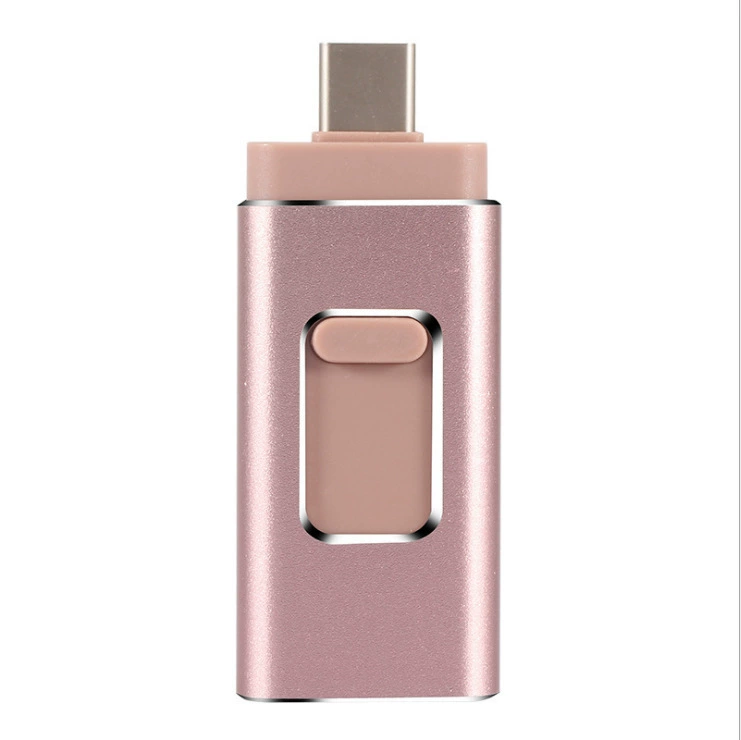 Совместимый металлический высокоскоростной USB-флеш-накопитель для мобильного телефона, Android, 32ГБ, три в одном, 64ГБ, (торговля через границу)