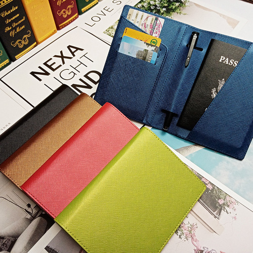 Cross-border oil-edged PU leather multi-card slot with pen insertion Korean style fashion passport protective cover passport holder bag