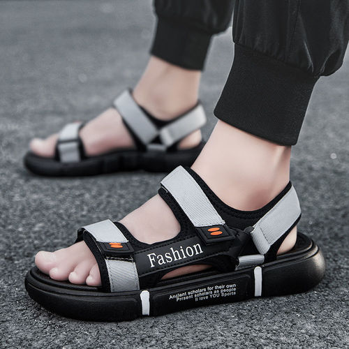 Cross-border specializes in fashionable casual open-toe breathable beach Velcro foreign trade men's sandals beach shoes factory wholesale