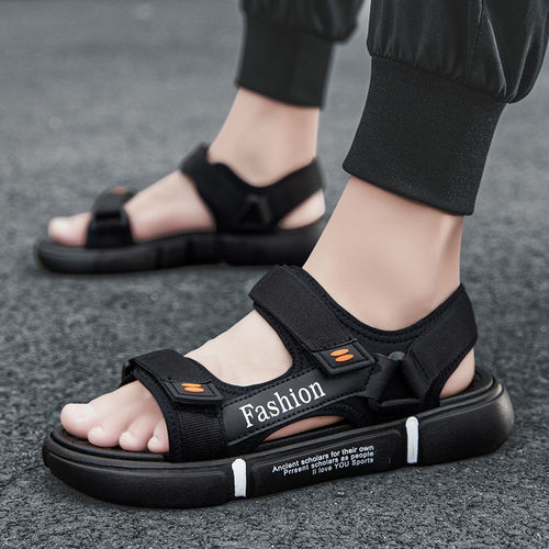 Cross-border specializes in fashionable casual open-toe breathable beach Velcro foreign trade men's sandals beach shoes factory wholesale