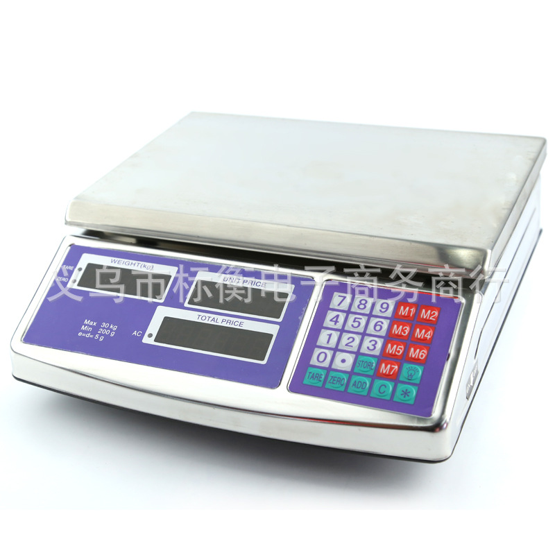 英文全不锈钢电子秤 电子计价秤 电子台秤水果秤电子秤 30kg/40kg