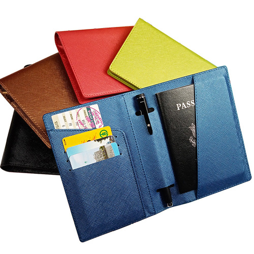 Cross-border oil-edged PU leather multi-card slot with pen insertion Korean style fashion passport protective cover passport holder bag