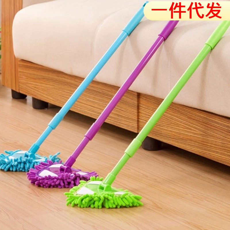 Cleaning Mop with Replaceable Chenille Mop Head, Triangular 360-Degree Telescopic Design, Convenient for Cleaning Without Dead Angles, a Lazy Person's Magic Tool
