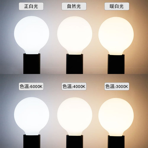 LED white dragon ball bulb g45 bulb G80G95 dragon ball bulb Three-color change lighting white transparent round bulb light