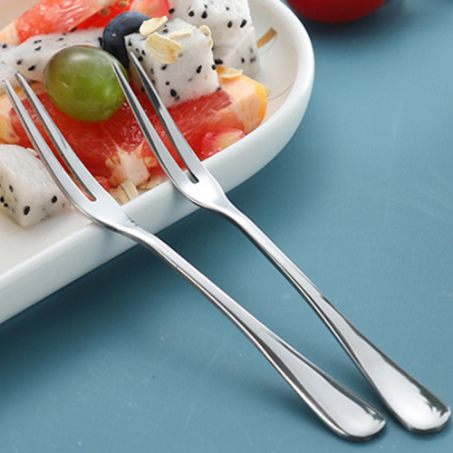 304 stainless steel fruit fork thickened cake fork fruit children's tableware mooncake fork gift logo