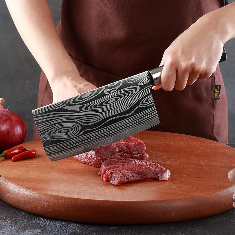 Damascus laser pattern home kitchen kitchen knife cutting blade sharp chef chef cutting bone knife knife set