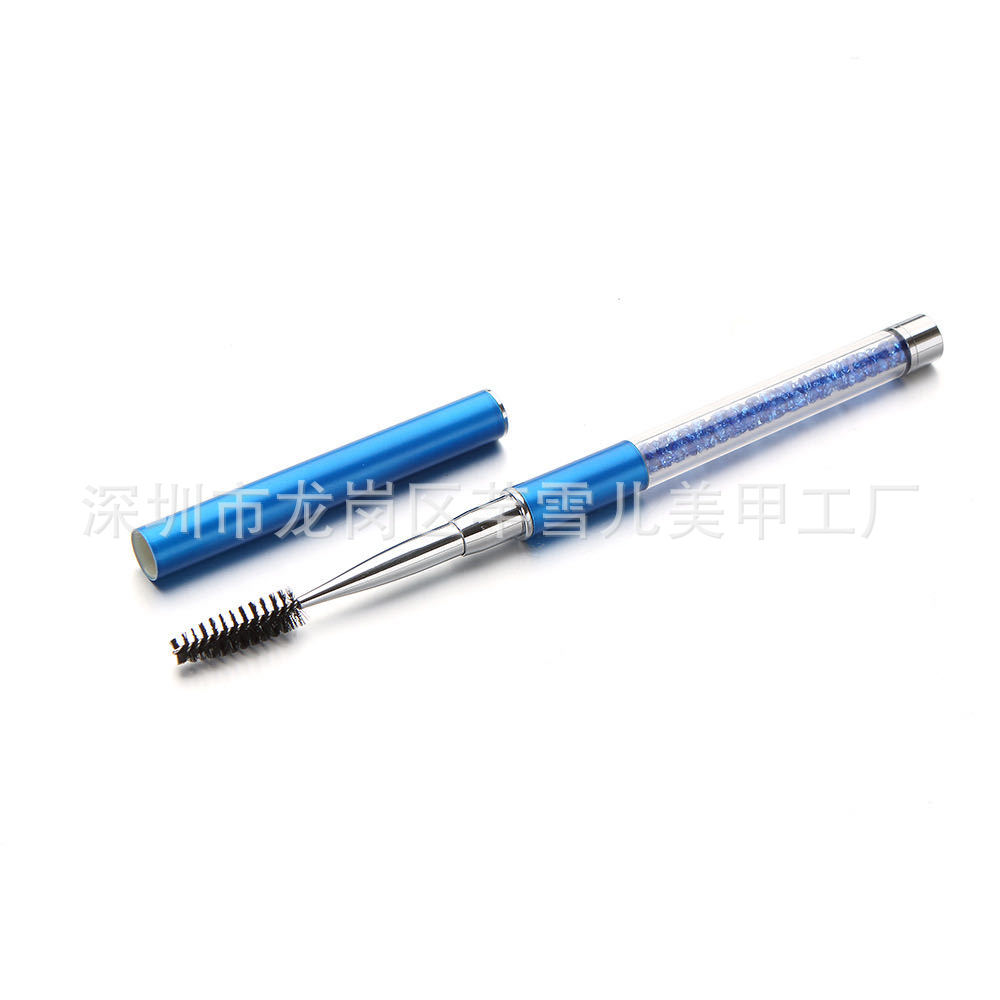 Herramientas de uñas rhinestone cepillo de pestañas rhinestone portátil cepillo de pestañas con tapa cepillo de cejas espiral peine de pestañas 10 colores