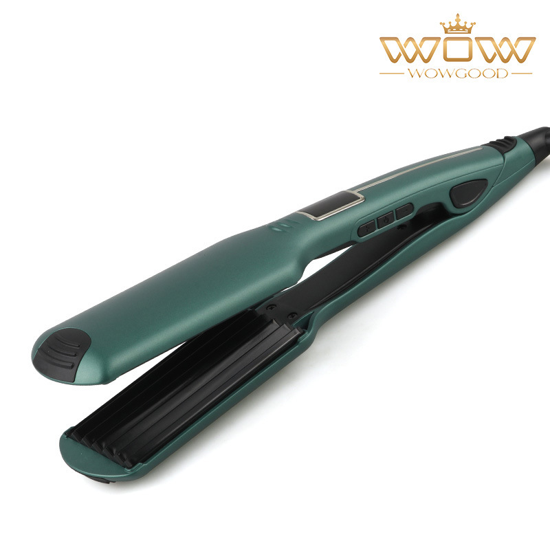 Nuevo alisador de cabello transfronterizo de placas anchas tipo ondas, pinza eléctrica para barba, anti-frizz, alisador para cabello voluminoso