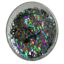 新款亮片流沙手袋喷绘材质风扇叶形印花印刷镭射金色金葱粉亮片