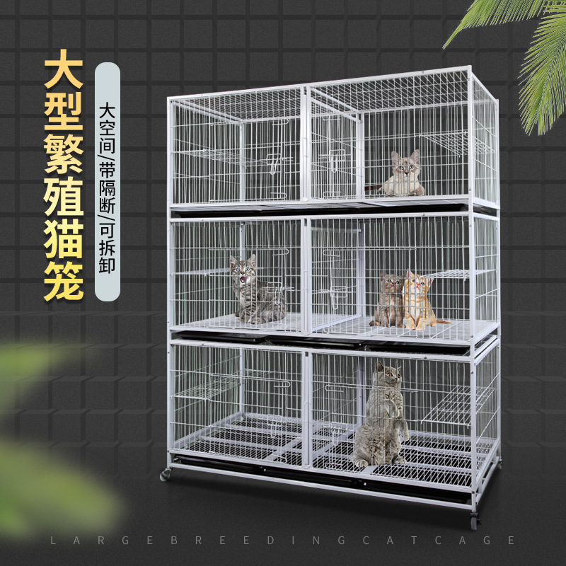 猫笼三层带隔断养殖宠物笼子猫笼猫繁育笼猫舍