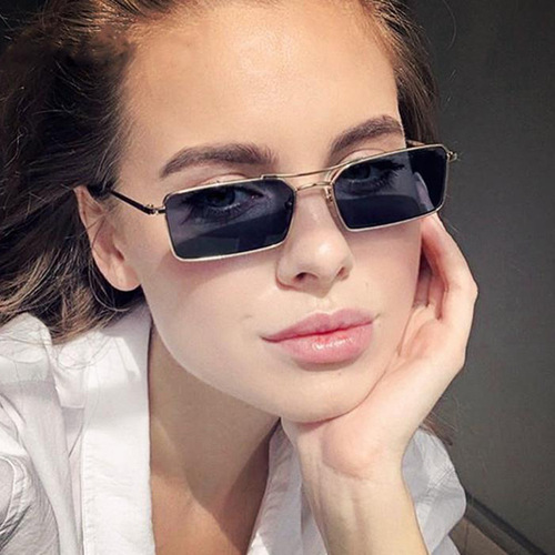Cross-border Double-Beam Square Metal Sunglasses 2020 New European and American Style Trendy Sunglasses Unique Eyeglasses Ocean Film