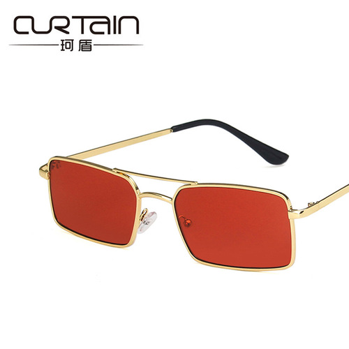 Cross-border Double-Beam Square Metal Sunglasses 2020 New European and American Style Trendy Sunglasses Unique Eyeglasses Ocean Film