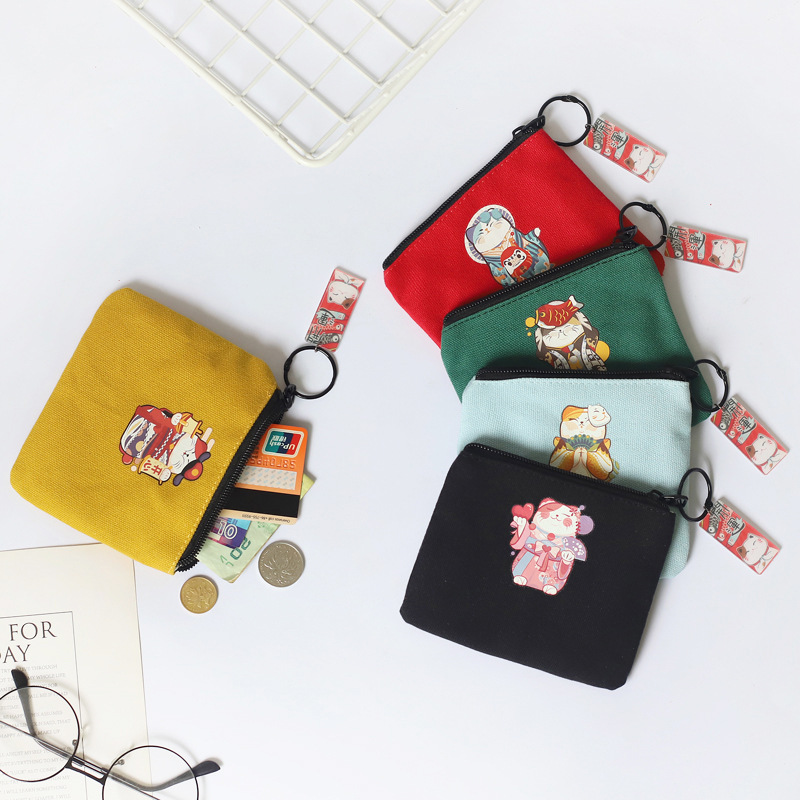 Cartoon Japanese small cute wallet with zipper