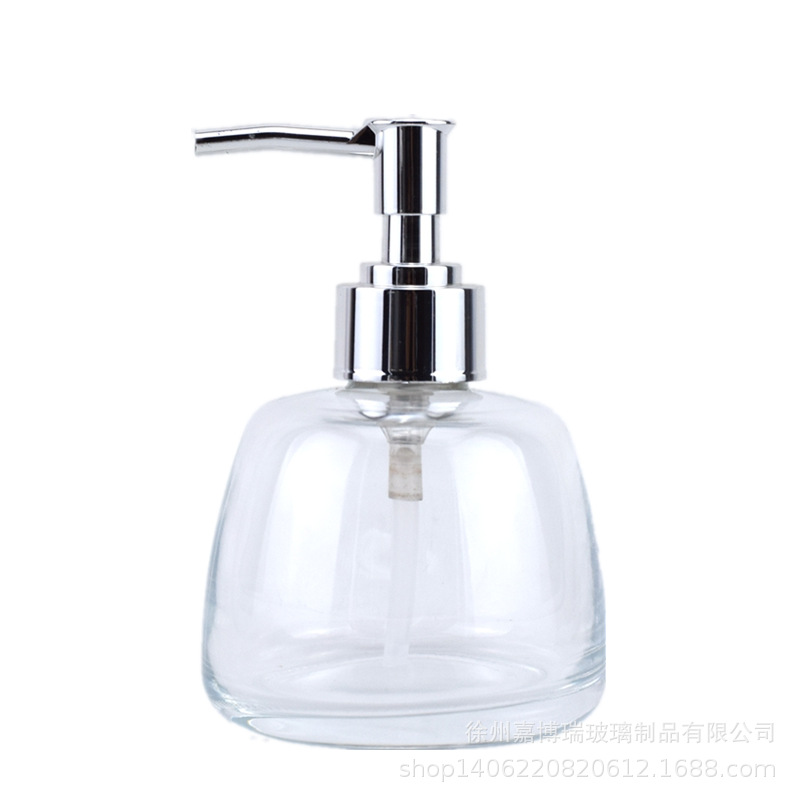 生产竖条纹洗手液瓶玻璃500ml乳液瓶波士顿瓶泵头喷雾瓶200ml