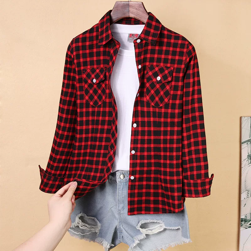 Осенняя рубашка, куртка, корейский стиль, плюс размер, slim fit