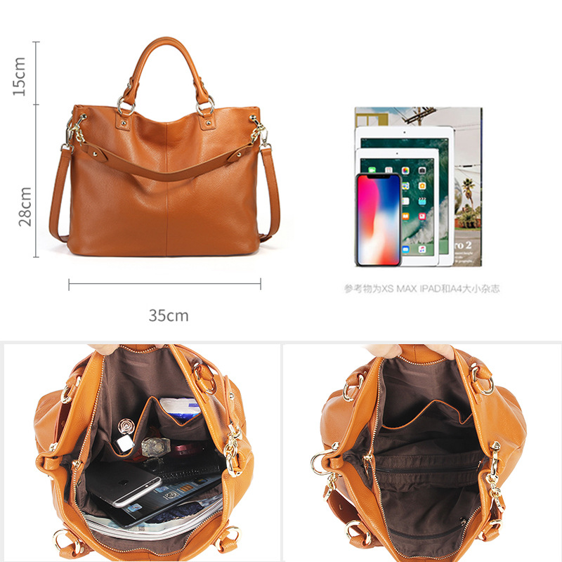 2020 nuevo bolso de mujer de primera capa de piel de vaca de gama alta de moda europea y americana bolso de mujer de cuero genuino bolso bandolera