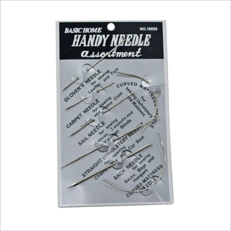 Специальная треугольная игла с 7 большими ушками, многофункциональная игла для ручного шитья, изогнутая Игла DIY, серая карточная кожаная игла