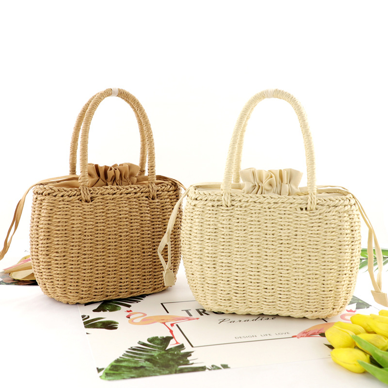 厂价新款纸绳手提包草编包时尚休闲编织包沙滩包女包一件代发