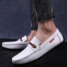 CKVUSAMG旗舰正品A1头层皮软面软底时尚豆豆鞋男士牛皮休闲鞋包邮