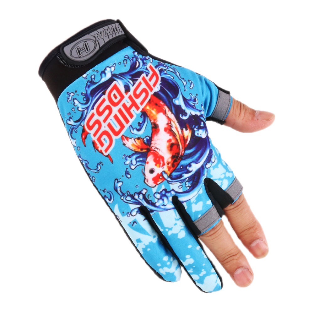 Guantes de pesca de protección solar nuevos hombres y mujeres de protección solar guantes deportivos al aire libre expuestos guantes de tres dedos guantes de equitación
