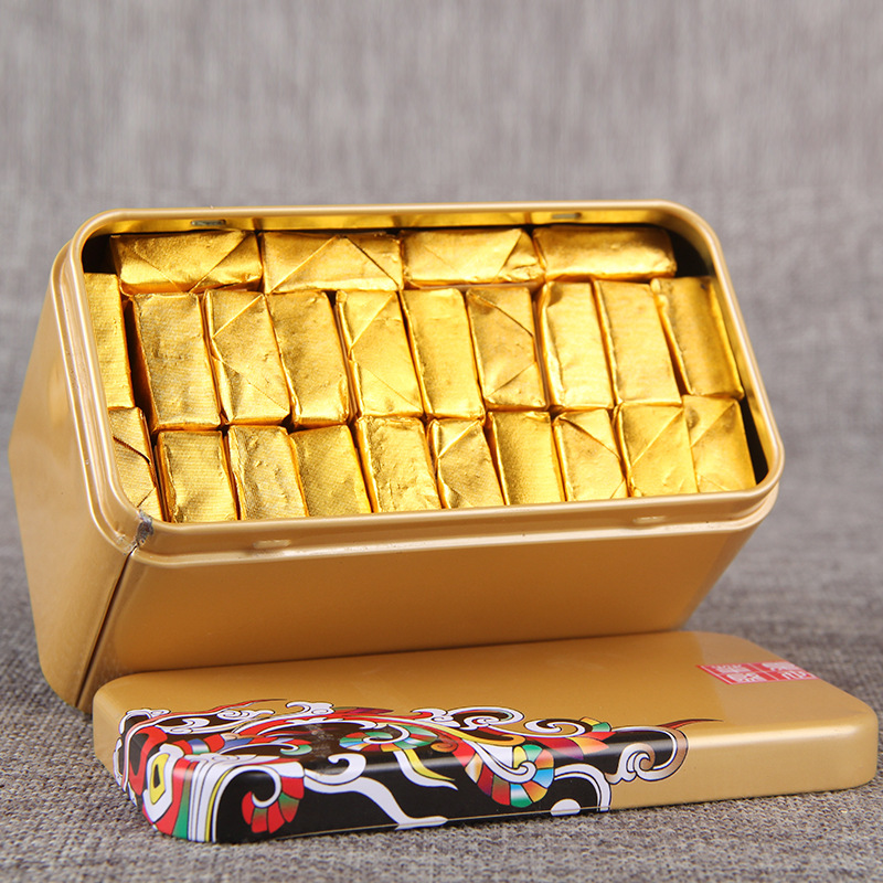 Wholesale Yunnan Pu-erh exquisite gift box packaging 2003 Pu-erh small gold brick ripe Pu-erh small tea brick