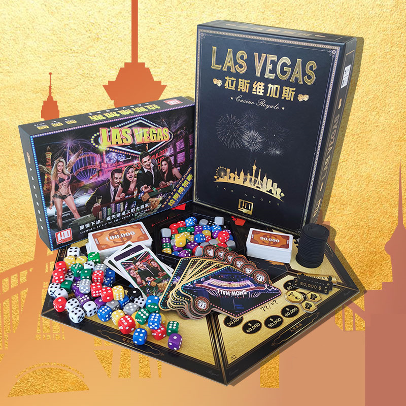 LAS VEGAS Board Game Card with Blocking City Avenue Expansion LAS VEGAS Royal Edition Casual Party Game