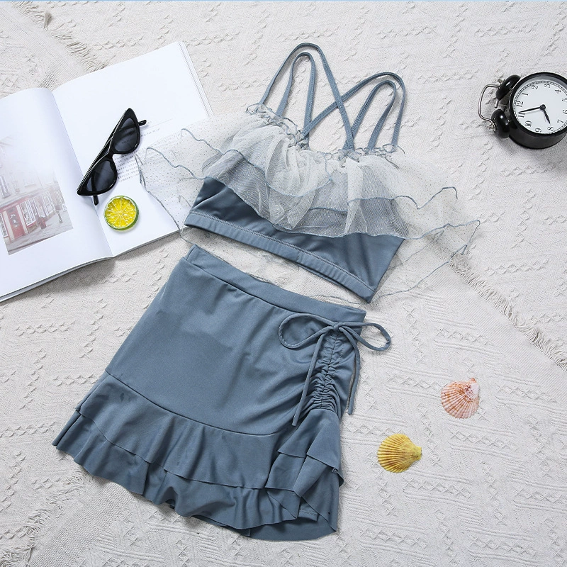 Split Swimwear Set, Cute Supporting Skirt, One-Piece Style, Multi-Size (M–XL)