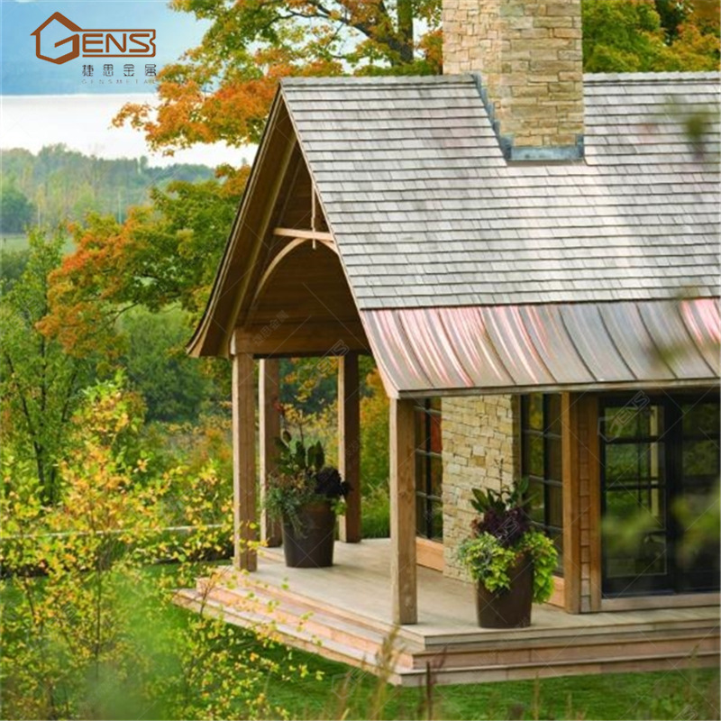 多彩铜瓦批发假日酒店屋面装饰菱形瓦寺庙黄铜罗曼瓦