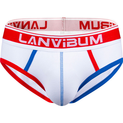 LANVIBUM men's underwear mid-waist pull-up cotton briefs U convex large bag underwear men's underwear