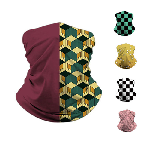 Manufacturer Direct Supply Demon Slayer 3D Scarf Outdoor Cycling Face Mask Wrist Strap Neck Gaiter Multi-purpose Magic Scarf