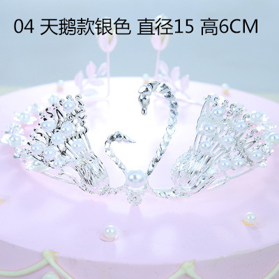 Esmerilado perla corona flor pastel decoración rojo blanco aleación princesa redondo ramo floral material