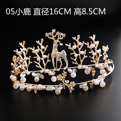 Esmerilado perla corona flor pastel decoración rojo blanco aleación princesa redondo ramo floral material