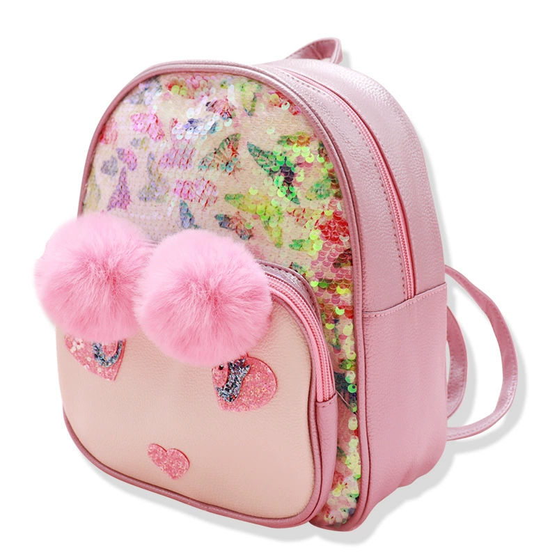 Мультфильм детский сад маленький школьный рюкзак От 3 до 6 лет милый рюкзак для маленьких девочек с блестками бабочка порошок мяч детский рюкзак женский