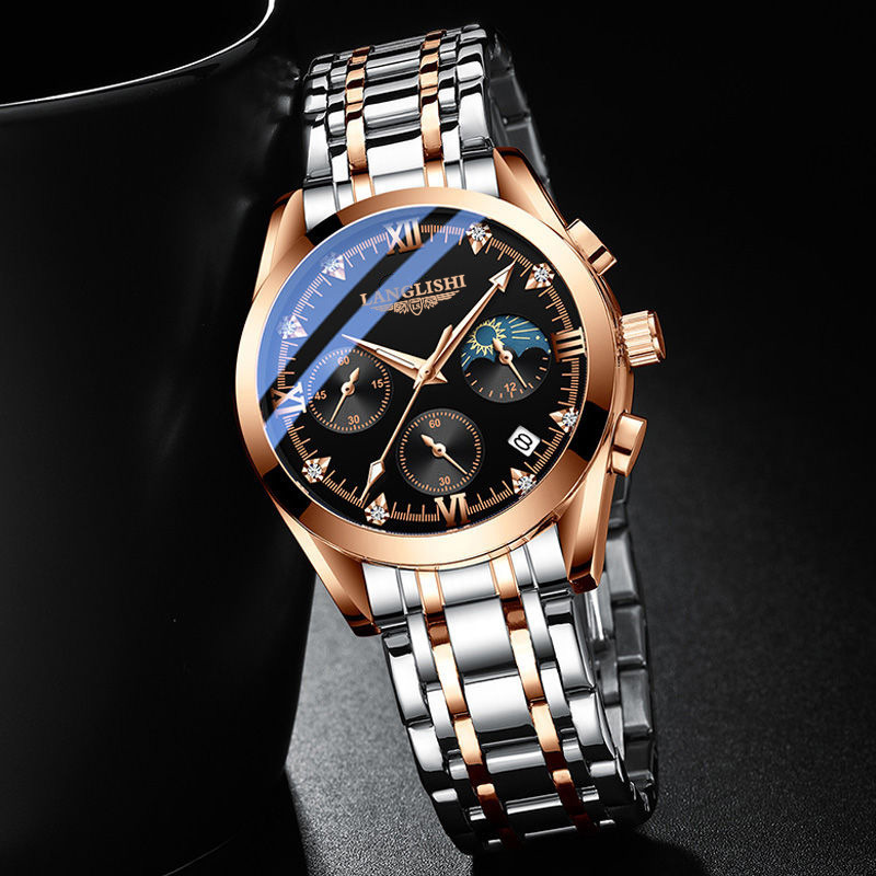 Nuevo reloj luminoso con calendario resistente al agua para hombre de Langlish, reloj deportivo de cuarzo de cuero a la moda de estilo coreano para estudiantes masculinos image 10