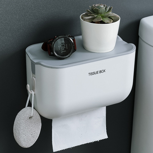 Bathroom tissue storage box modern simple wall-mounted tissue box household bathroom punch-free waterproof tissue box