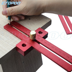 ETOPUO Aluminum Drafting Scale Wood T-Square Hole Punch Drafting Scale Woodworking Tool