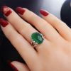 Ring pomegranate jade, jasper white jade, with gem