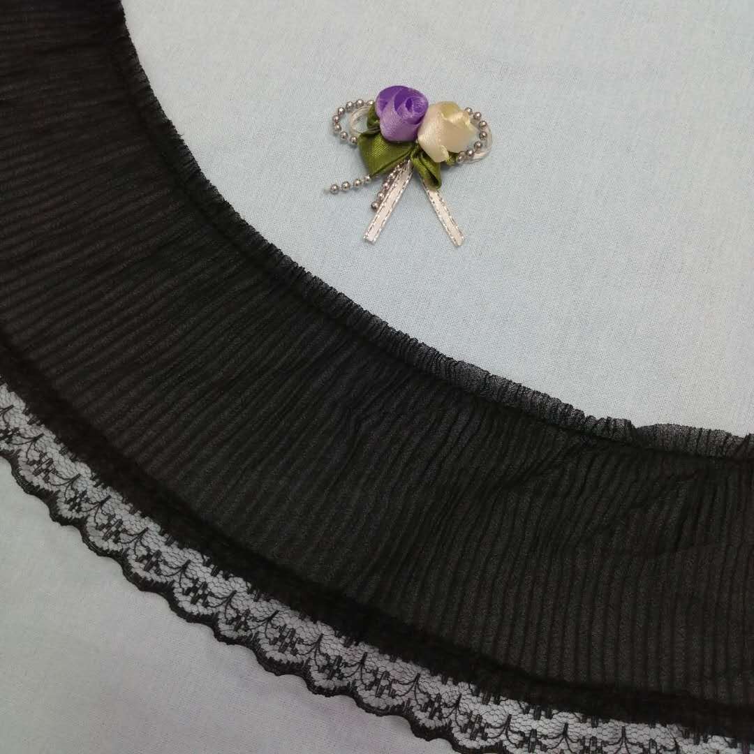 레이스 도매 쉬폰 패브릭 주름 주름진 레이스 재고 의류 장난감 보석 DIY 액세서리