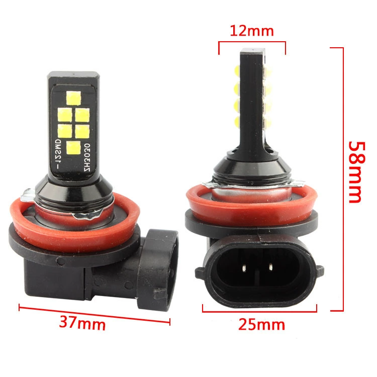 Светодиодная противотуманная лампа (Xingyao) H1 H3 H4 H7 H8/H11 12×3030 SMD, 720 лм, 12–24 В, 360°