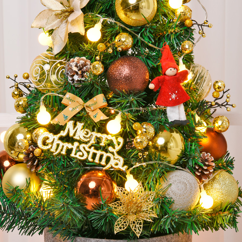Transfronteriza nuevo pequeño paquete de árbol de Navidad creativo mini 60/90cm de lujo cifrado decoraciones de Navidad DIY
