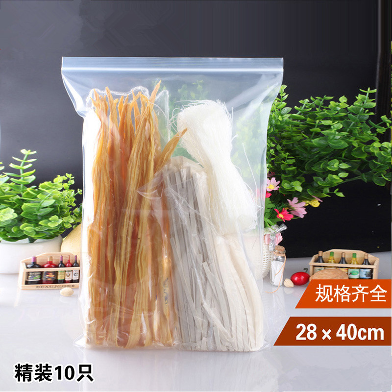Pe Transparent Self-Sealing Bag 28*40*16 Silk Food Packaging Sealed Bag Packing Bag Bean Curd Packaging Bag Food Grade