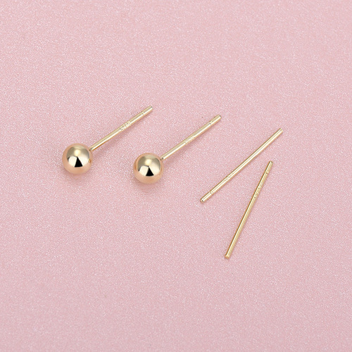 S925 sterling silver earrings, glossy round beads, earrings, bean earrings, hypoallergenic women's earrings, gold-plated earrings manufacturer