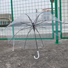 Creative transparent umbrella 8 bone umbrella automatic straight handle, long handle transparent umbrella, large logo